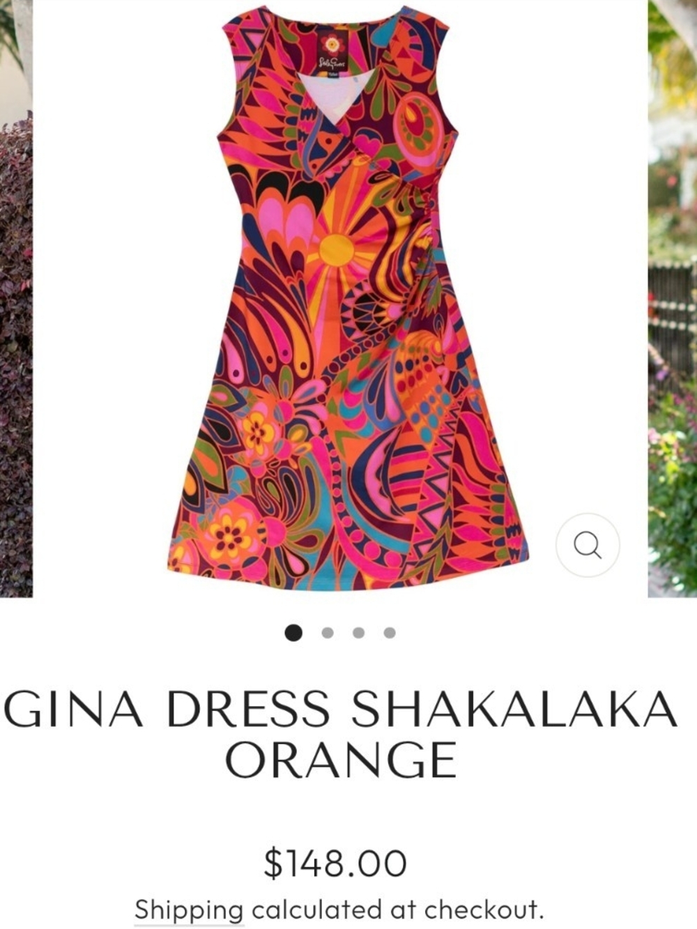 Gina Shakalaka Orange Sleeveless A-Line Dress